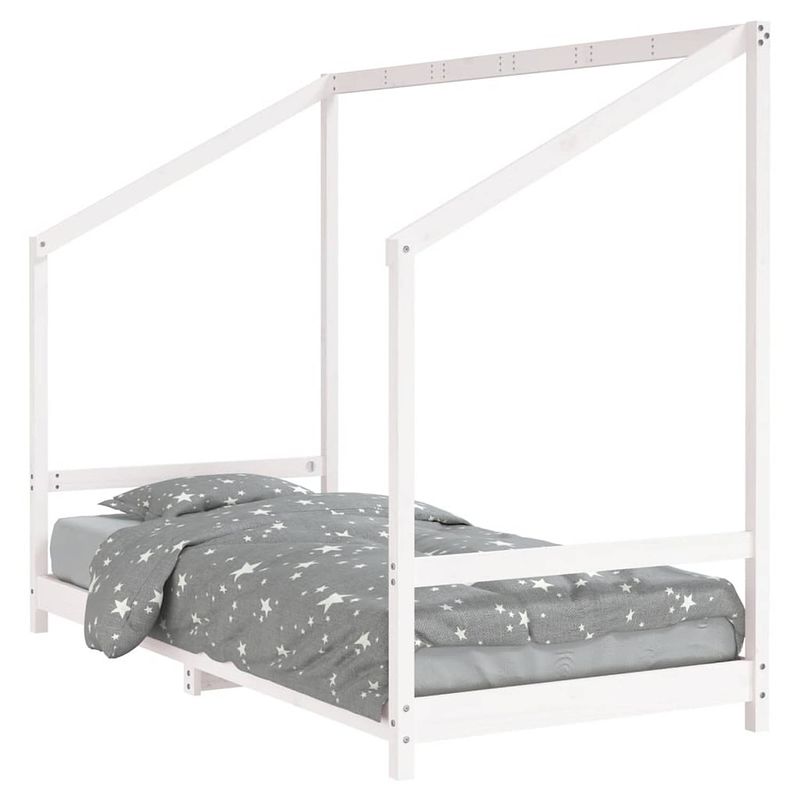 Foto van Vidaxl kinderbedframe 90x190 cm massief grenenhout wit