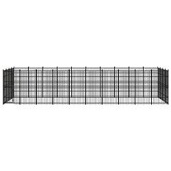 Foto van The living store hondenkennel - stalen stangen - gepoedercoat - 960 x 384 x 200 cm - met deur