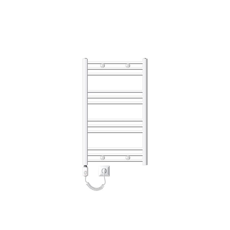 Foto van Ecd germany badkamerverwarmer elektrisch 600 x 800 mm met verwarmingselement 1200 w - wit - recht met zijaansluiting