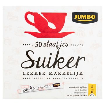 Foto van Jumbo suiker staafjes 50 stuks 200g