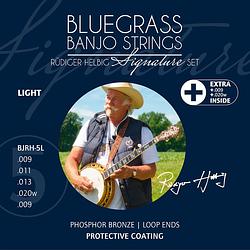 Foto van Ortega bjrh-5l light tension string set snaren voor vijfsnarige banjo