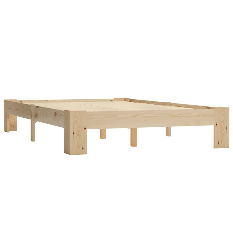 Foto van The living store bedframe grenenhout - 120 x 200 cm - modern en duurzaam - naturel kleur