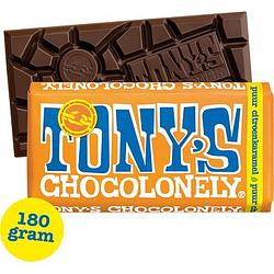 Foto van 2 voor € 4,50 | tony's chocolonely puur citroenkaramel chocokoek chocolade reep 180g aanbieding bij jumbo