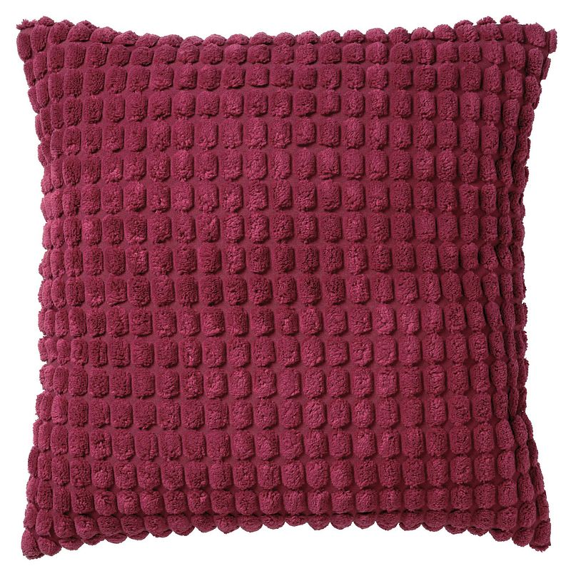 Foto van Dutch decor rome - kussenhoes uni red plum 45x45 cm - roze - rood