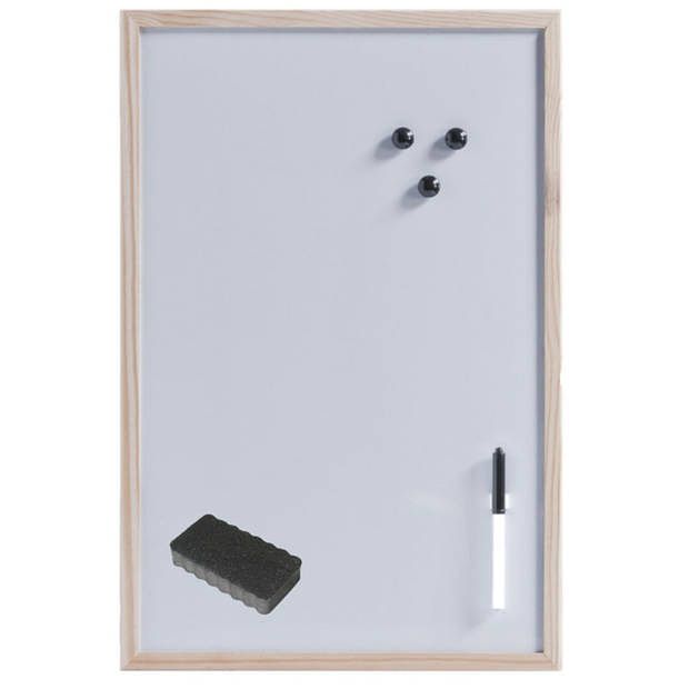 Foto van Magnetisch whiteboard/memobord met wisser 40 x 60 cm - whiteboards