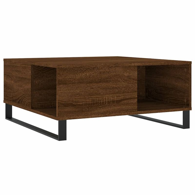 Foto van Vidaxl salontafel 80x80x36,5 cm bewerkt hout bruineikenkleurig