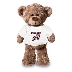 Foto van Spoiler alert girl aankondiging meisje pluche teddybeer knuffel 24 cm - knuffelberen