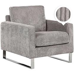 Foto van Beliani vind - fauteuil-grijs-corduroy