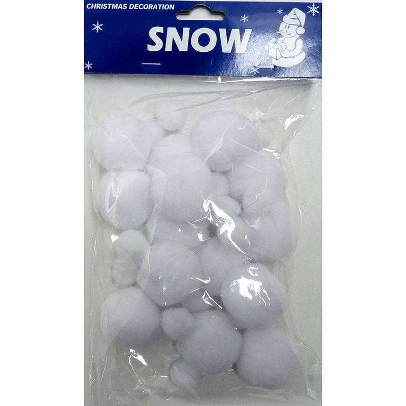 Foto van Peha kerstslinger sneeuwballen 150 cm synthetisch wit