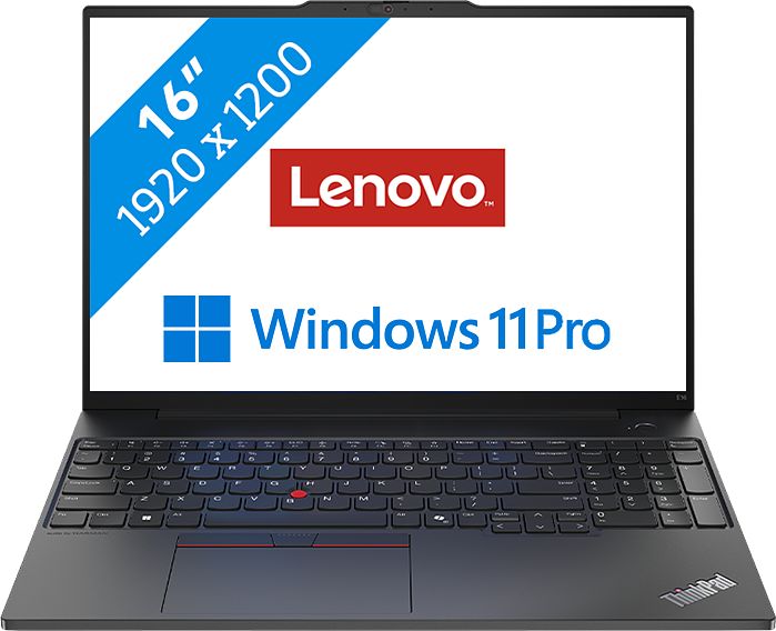 Foto van Lenovo thinkpad e16 gen 2 (intel) - 21ma002pmh qwerty