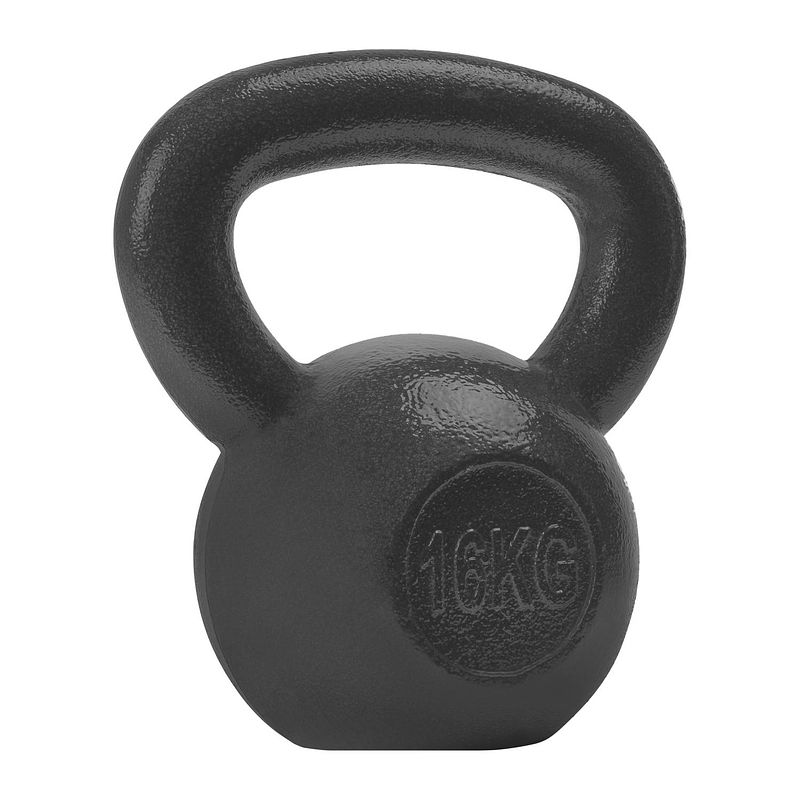 Foto van Ryzor kettlebell - 16 kg - gietijzer - grijs