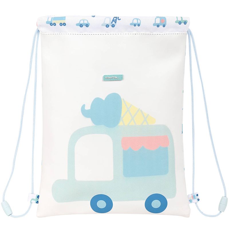 Foto van Voertuigen junior gymbag ijscowagen - 34 x 26 cm - polyester