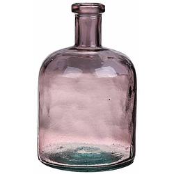Foto van Bloemenvaas - roze - transparant gerecycled glas - d15 x h24 cm - vazen