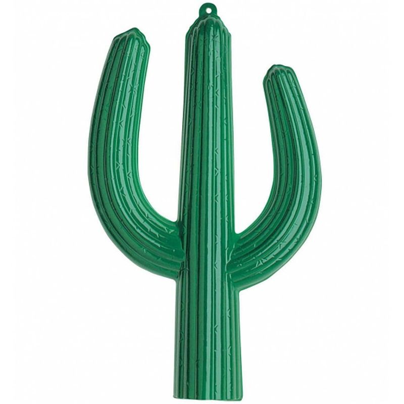 Foto van Pvc mexicaanse thema decoratie 3d cactus 62 x 37 cm - feestdecoratievoorwerp