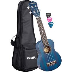 Foto van Cascha hh 2266 premium sopraan ukelele blauw met tas en plectra