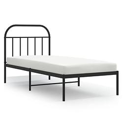 Foto van Vidaxl bedframe met hoofdbord metaal zwart 90x190 cm