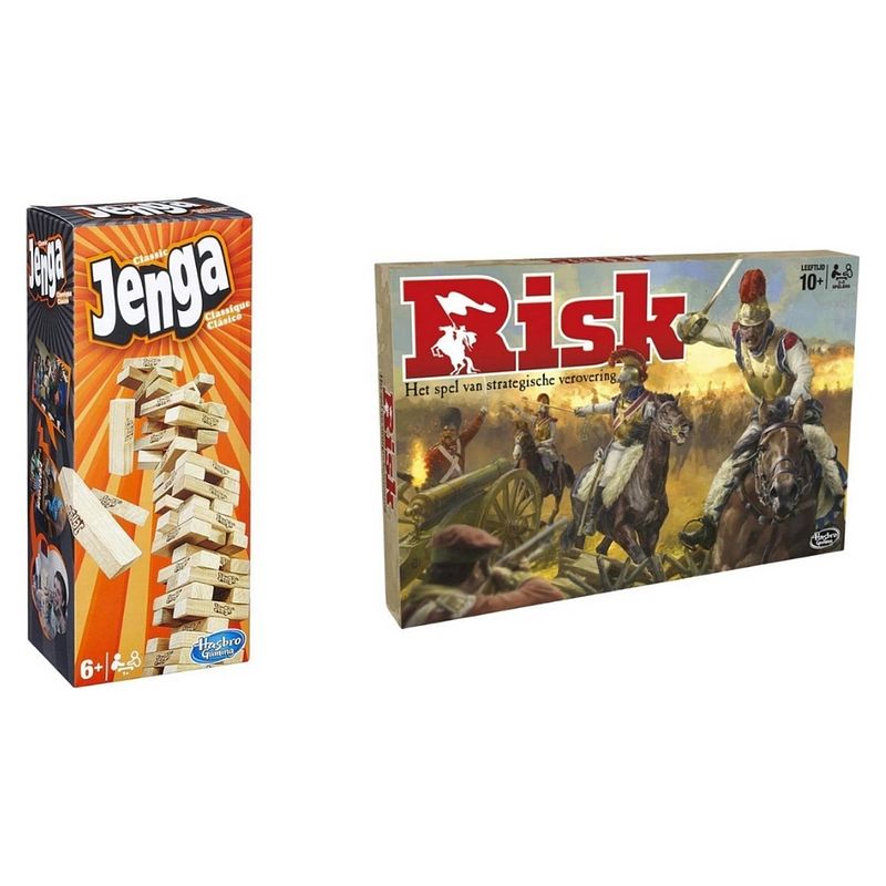 Foto van Spellenbundel - 2 stuks - jenga & risk