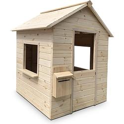 Foto van Maxxtoys houten speelhuis - dennenhout - speelhuis - 133x100x103cm