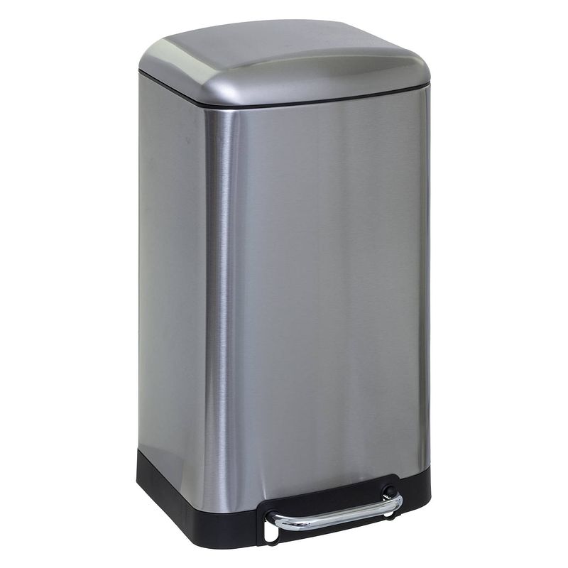 Foto van 4goodz pedaalemmer 30 liter met uitneembare emmer 34x32x61cm - zilver