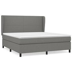 Foto van The living store boxspringbed - duurzaam donkergrijs - 160x200x118/128 cm - pocketvering matras - middelharde