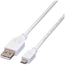 Foto van Value usb-kabel usb 2.0 usb-a stekker, usb-micro-b stekker 0.15 m wit afgeschermd 11.99.8751