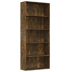 Foto van The living store boekenkast luxe - gerookt eiken - 80 x 30 x 189 cm