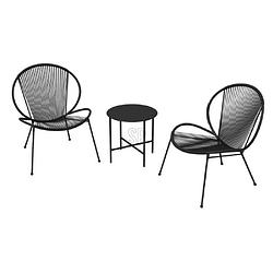 Foto van Relaxwonen - tuinset - zwart - tafel + 2 stoelen