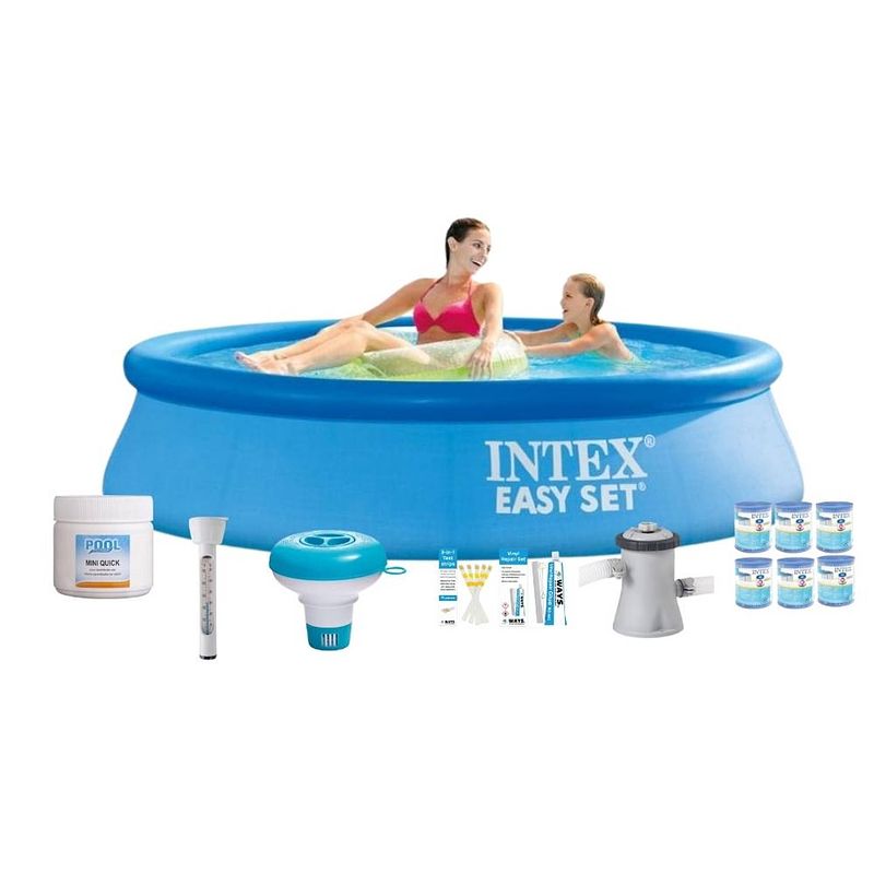 Foto van Intex zwembad easy set 244x61 cm - zwembad bundel