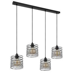 Foto van Industriële hanglamp tilly - l:100cm - e27 - metaal - zwart