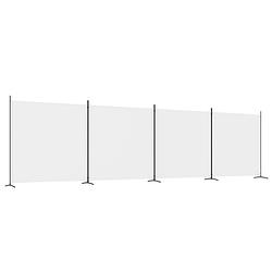 Foto van Vidaxl kamerscherm met 4 panelen 698x180 cm stof wit