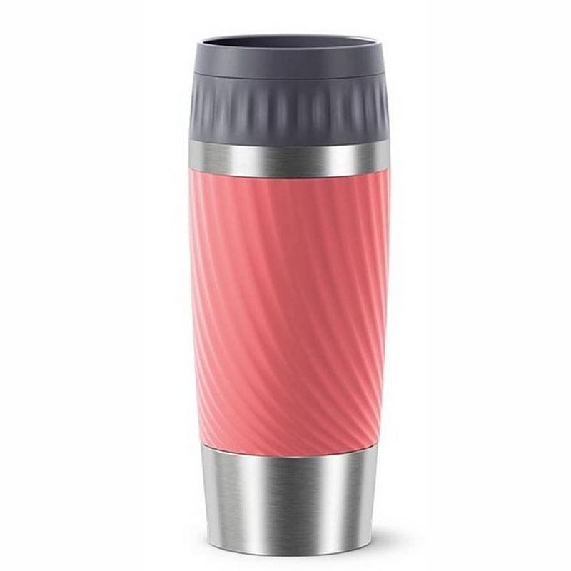 Foto van Emsa thermosbeker travel mug easy twist koraal 360 ml