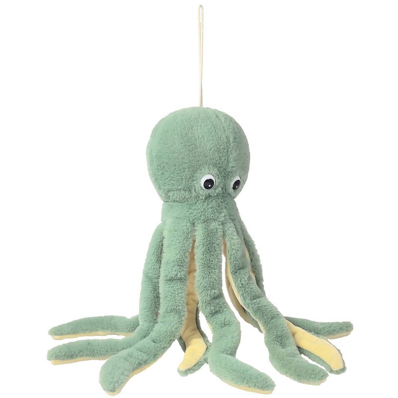 Foto van Inware pluche inktvis/octopus knuffeldier - groen - zwemmend - 36 cm - knuffel zeedieren