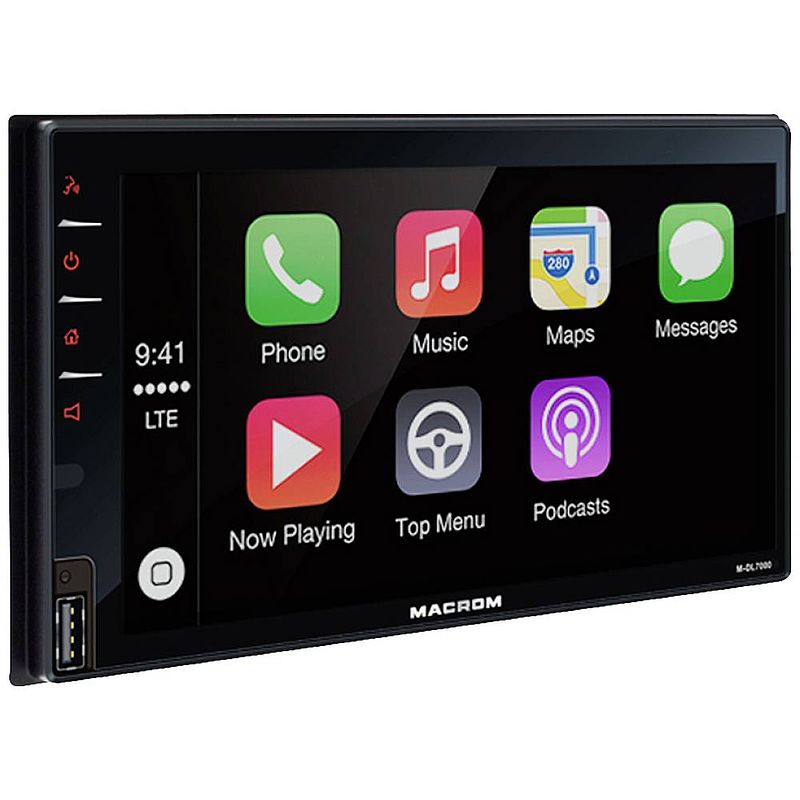 Foto van Macrom m-dl7000d autoradio met scherm dubbel din apple carplay, android auto, aansluiting voor achteruitrijcamera, bluetooth handsfree, dab+ tuner