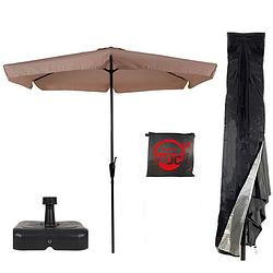 Foto van Parasol + parasolvoet + parasolhoes ( ecru - vulbare parasolvoet - cuhoc parasolhoes ) super combideal - parasol combi