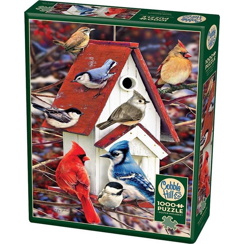 Foto van Cobble hill puzzle 1000 pieces - winter birdhouse