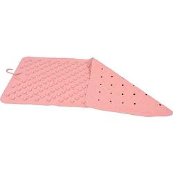 Foto van Badmat zalm kleur - 76 x 36 cm - antislip mat - voor bad en douche rubberen antislip douchemat - 36x76 cm kwaliteit