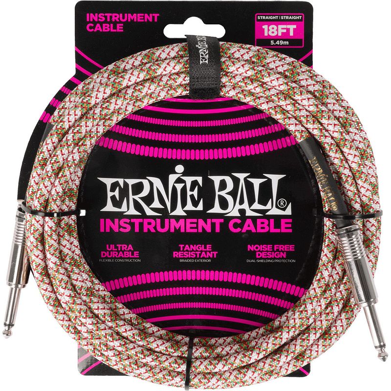 Foto van Ernie ball 6430 braided emerald argyle instrumentkabel 5,5 meter