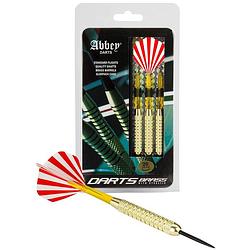 Foto van Abbey darts brass dartpijlen red stripes - 3 stuks