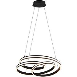 Foto van Led hanglamp - trion yarino - 60w - aanpasbare kleur - dimbaar - rond - mat zwart - aluminium