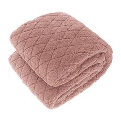 Foto van Unique living ezra xl fleece plaid - fleece polyester - 220x240 cm - old pink