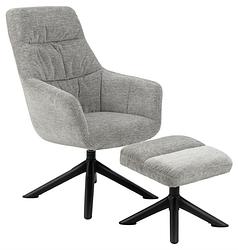 Foto van Fauteuil hartford incl hocker lichtgrijs