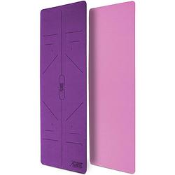 Foto van Yogamat, lila-pink, 183 x 61 x 0,6 cm, fitnessmat, gymmat, gymnastiekmat, logo
