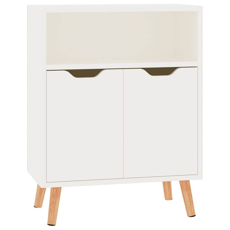 Foto van Vidaxl dressoir 60x30x72 cm spaanplaat hoogglans wit