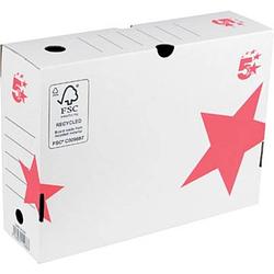 Foto van 5 star archiefdoos ft 25 x 33 x 10 cm (h x l x b), wit/rood