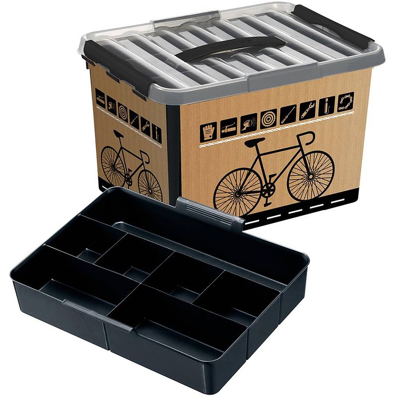 Foto van Sunware - q-line fietsbox met inzet 22l zwart - 40 x 30 x 26 cm