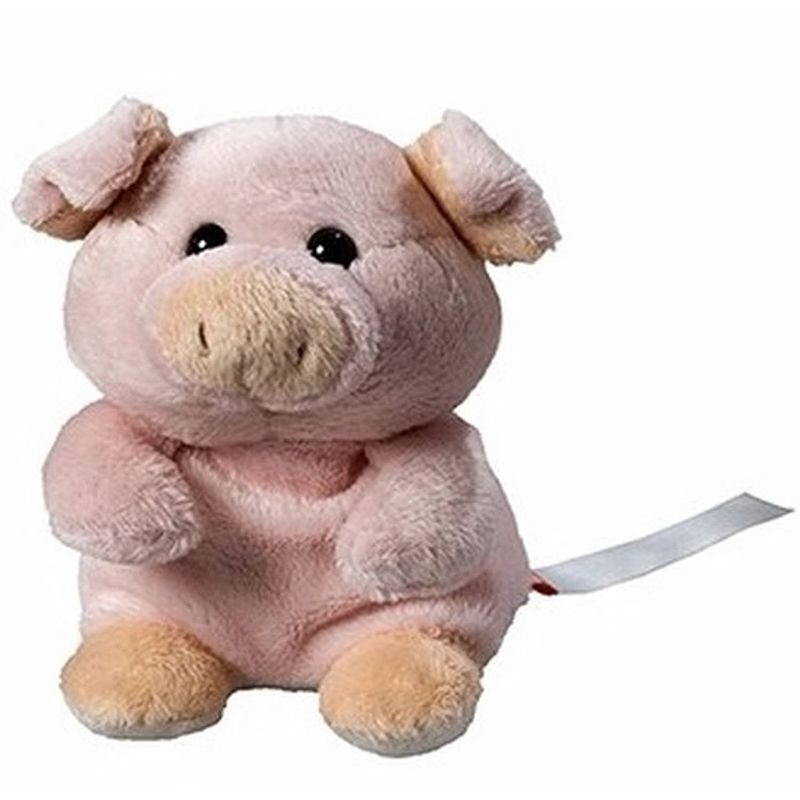 Foto van Pluche varken/big knuffel 11 cm met beschrijfbaar label - knuffel boederijdieren