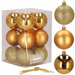 Foto van Kerstballen 12 stuks 6 cm goud