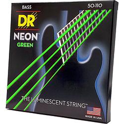 Foto van Dr strings ngb-50 hi-def neon green 50-110 set snaren voor elektrische basgitaar