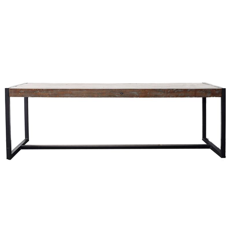 Foto van Giga meubel industriële eettafel - metaal & hout - 10cm dik blad - 240x100x79cm - tafel