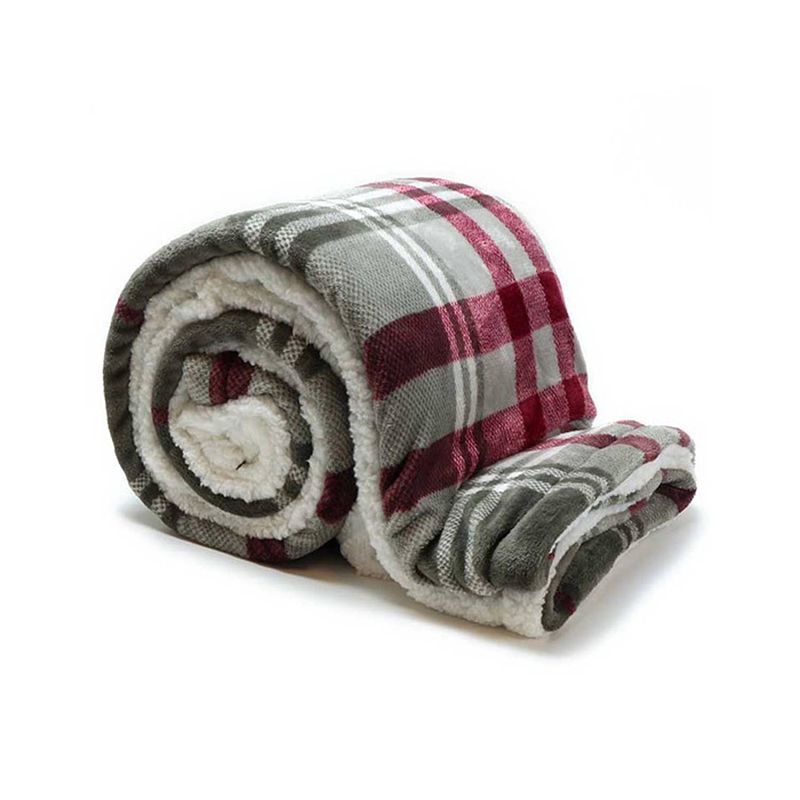 Foto van Unique living plaid larsson - grijs/rood